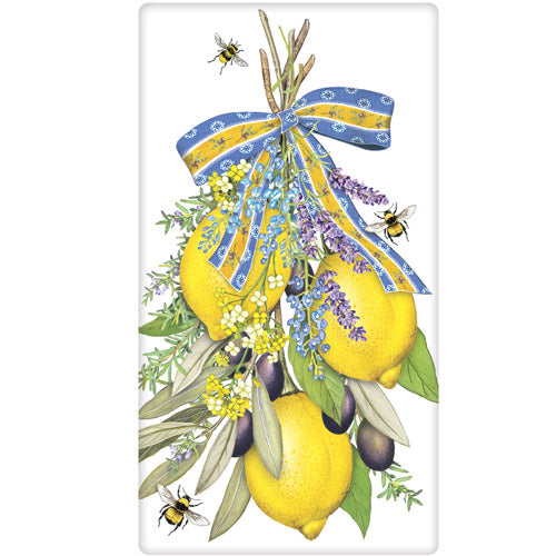 Lemon Olives Bagged Towel