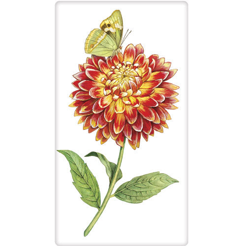 Orange Dahlia Bagged Towel