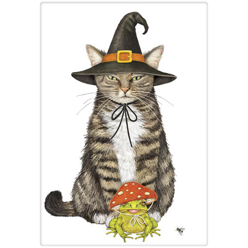 Witch Cat And Frog Bagged Towel