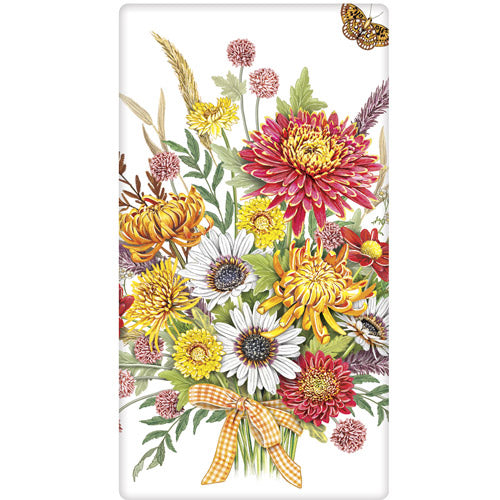 Fall Mums Bouquet Bagged Towel