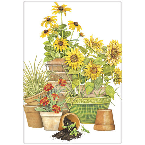 Sunflower Pots Bagged Towel