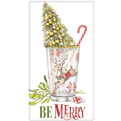 Reindeer Glass Bagged Towel