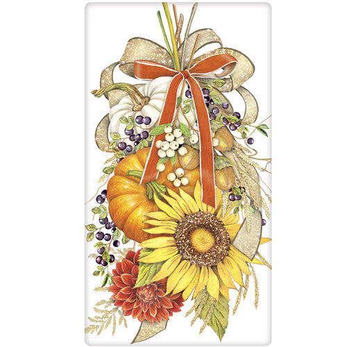 Sunflower Pumpkin Swag Bagged Towel