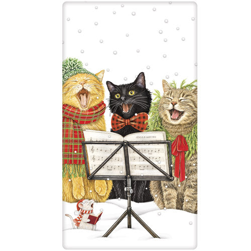 Caroling Cats Bagged Towel