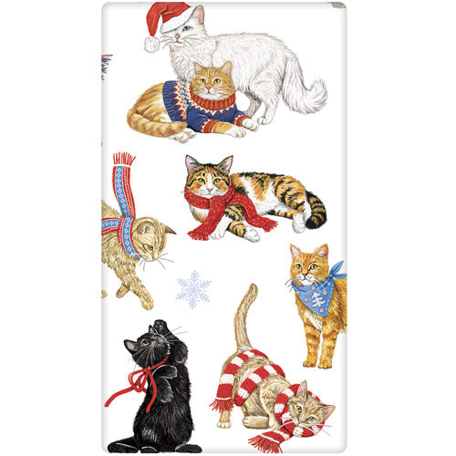 Holiday Cat Scatter Bagged Towel