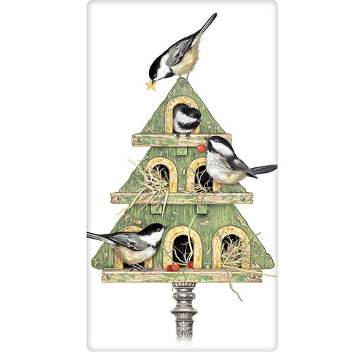Chickadee Birdhouse Bagged Towel
