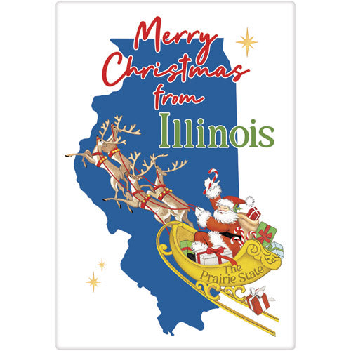 Christmas From Illinois Bagged Towel