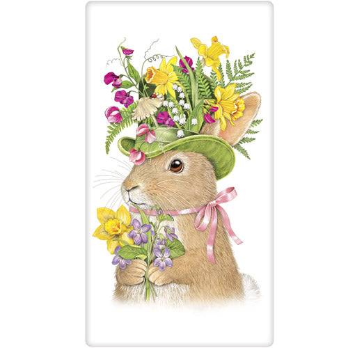 Green Hat Rabbit Bagged Towel