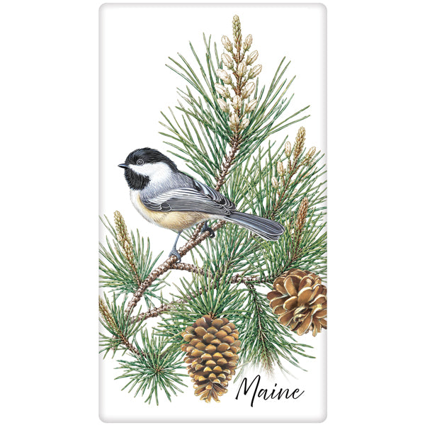 Maine State Bird Bagged Towel
