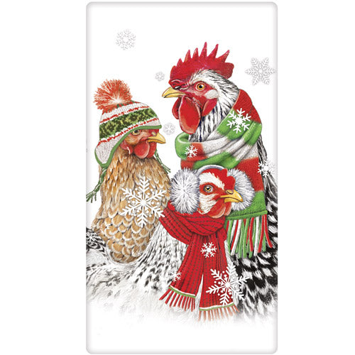 Winter Chicken Heads Bagged Towel