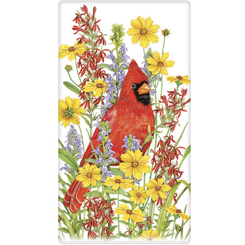 Summer Flower Cardinal Bagged Towel
