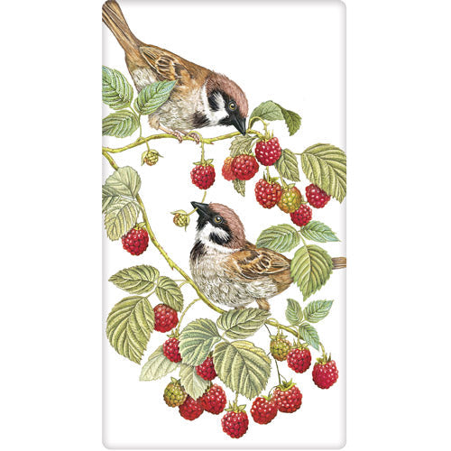 Raspberry Sparrows Bagged Towel