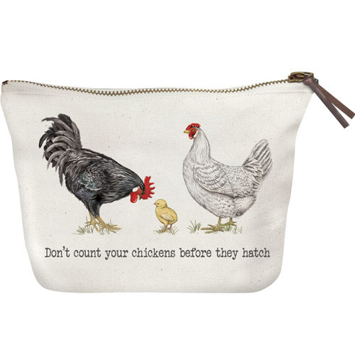 Chicken Scatter Canvas Pouch