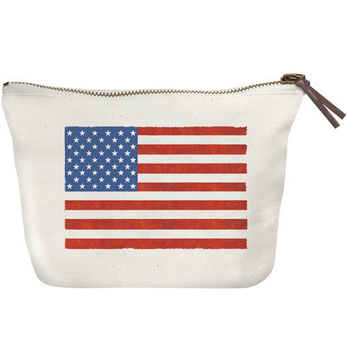American Flag Canvas Pouch