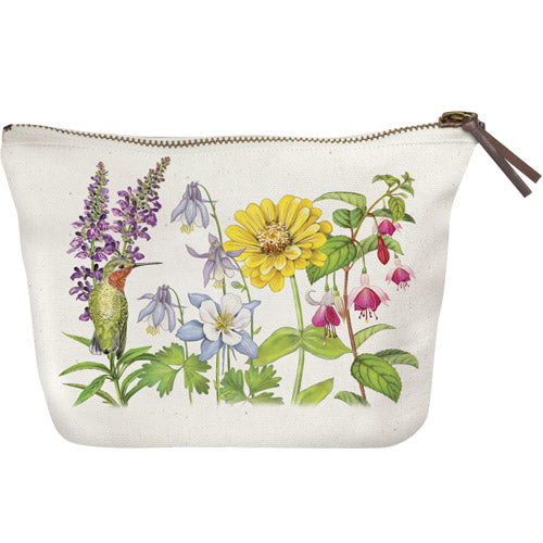 Hummingbird Garden Canvas Pouch