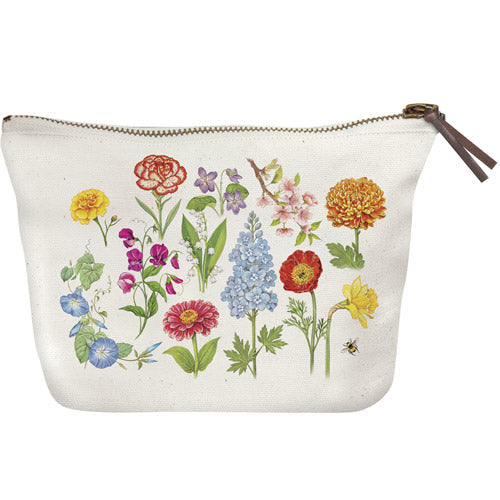 Spring Flower Scatter Canvas Pouch