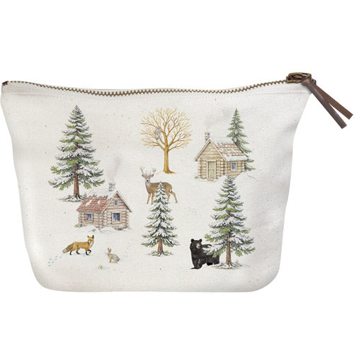 Winter Cabin Scatter Canvas Pouch