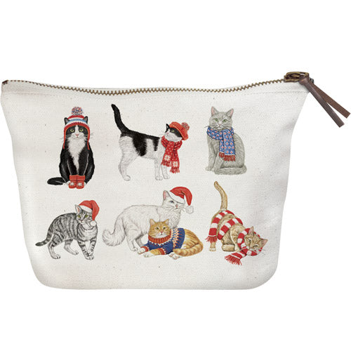Holiday Cat Scatter Canvas Pouch