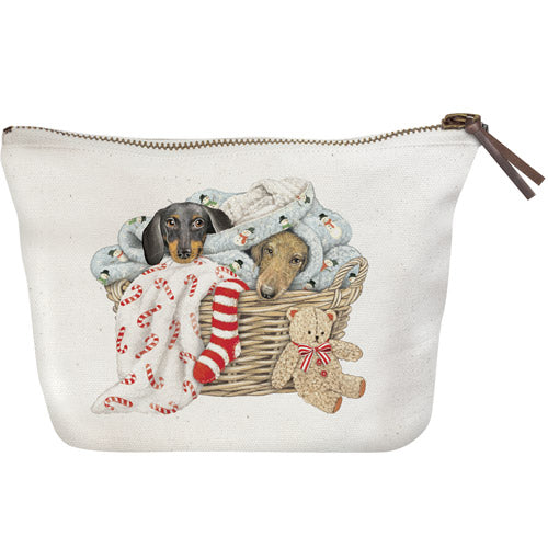 Doxie Basket Canvas Pouch