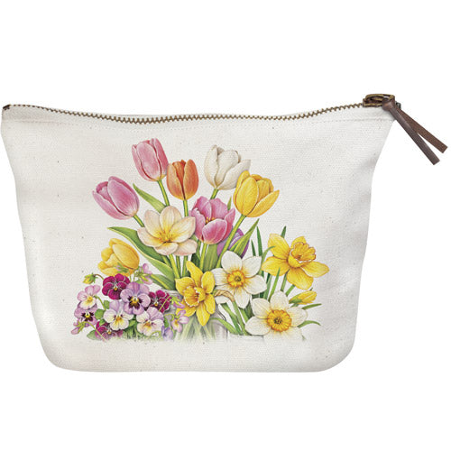 Daffodil Tulip Canvas Pouch