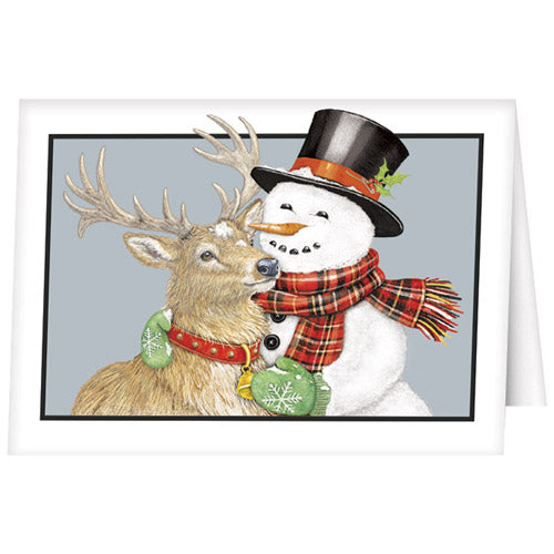 Hugging Snowman Greeting Card