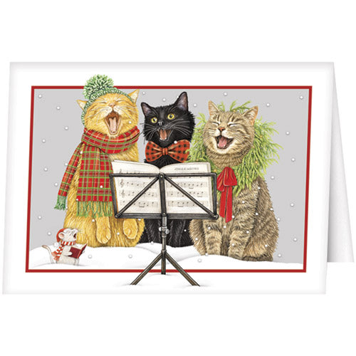 Caroling Cats Greeting Card