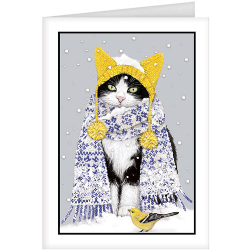 Yellow Hat Cat Greeting Card