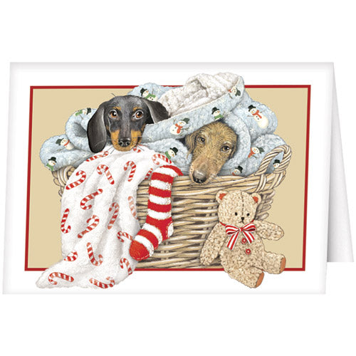 Doxie Basket Greeting Card