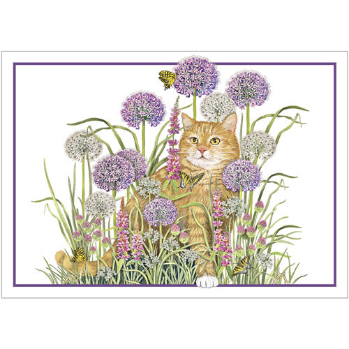 Allium Cat Greeting Card