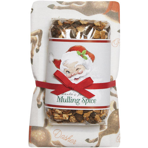 Santa Winking Mulling & Towel Set