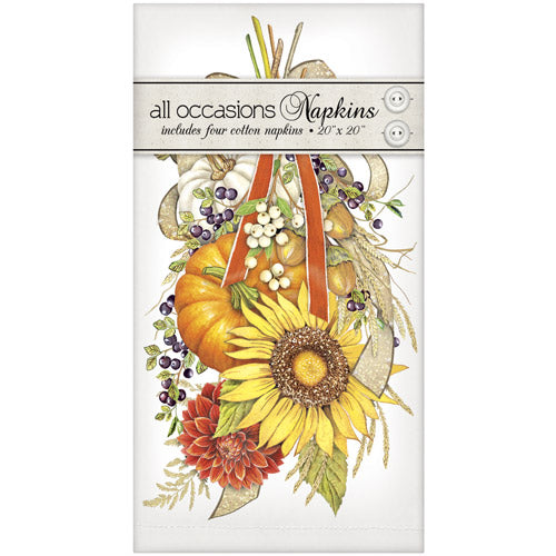 Sunflower Pumpkin Swag Casual Napkins