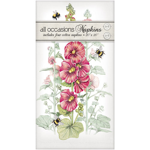 Pink Hollyhocks Casual Napkins
