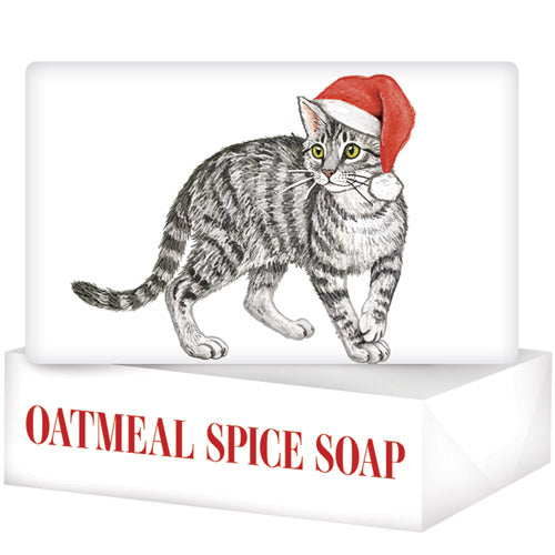 Holiday Grey Cat Soap Bar