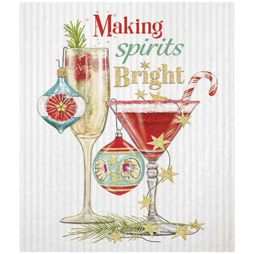 Christmas Cocktails Sponge Cloth