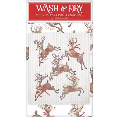 Retro Reindeer Wash & Dry