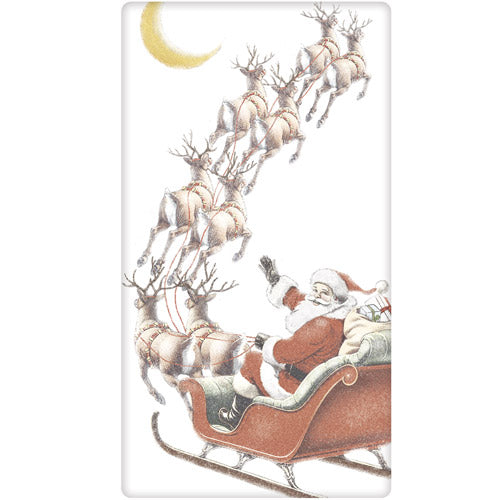 Santa Sleigh Bagged Towel