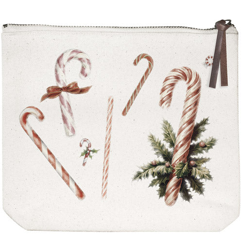 Candy Cane Scatter Canvas Pouch