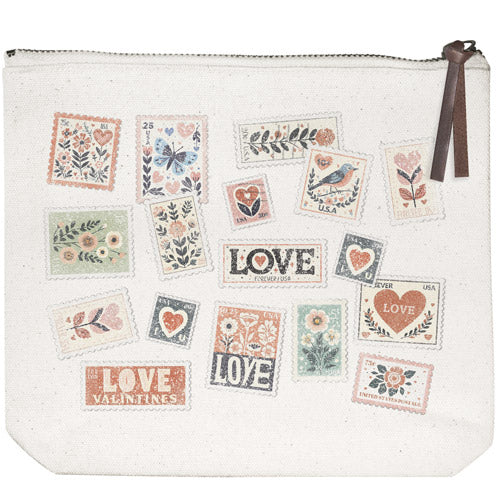 Love Stamps Canvas Pouch