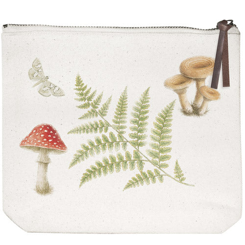Mushroom Ferns Canvas Pouch