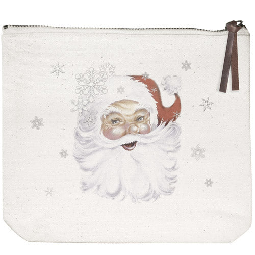 Santa Snowflake Canvas Pouch