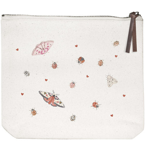 Ladybug Hearts Canvas Pouch