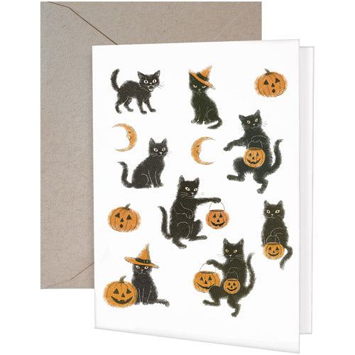 Halloween Cats Greeting Card