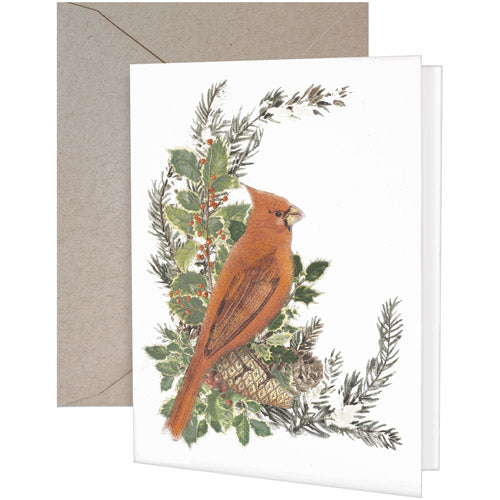 Cardinal Pinecone Greeting Card