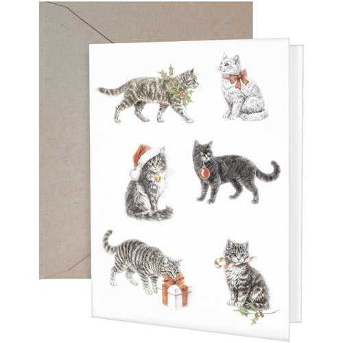 Holiday Vintage Cats Greeting Card