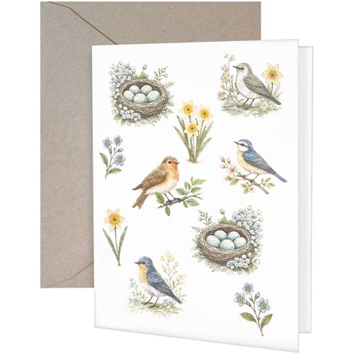 Birds And Nests Greeting Card