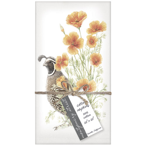 Poppy Quail Napkins