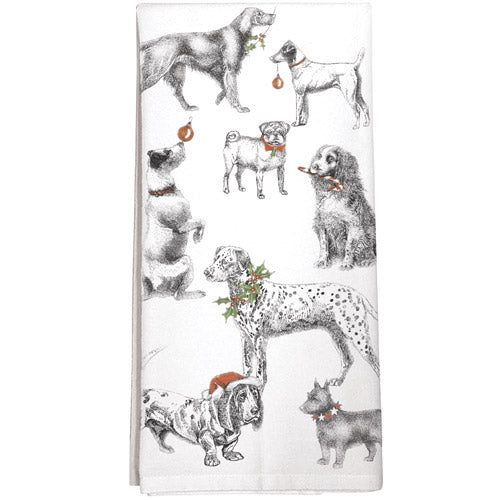 Holiday Vintage Dogs Towel