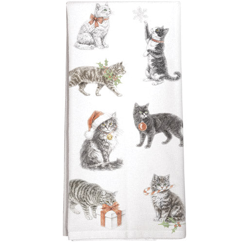 Holiday Vintage Cats Towel