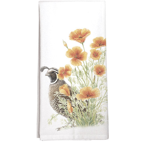 Poppy Quail Towel