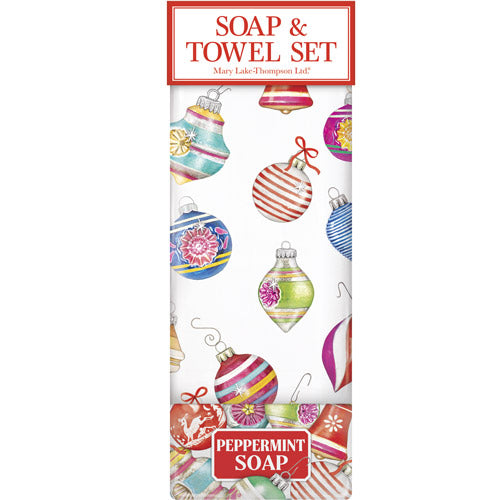 Scattered Ornaments Soap & Towel Set